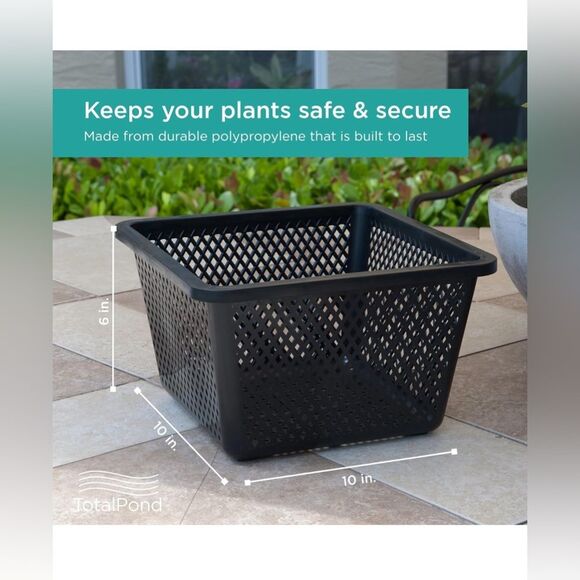TotalPond Aquatic Plant Basket, 10-inch set of 3 - Picture 3 of 11